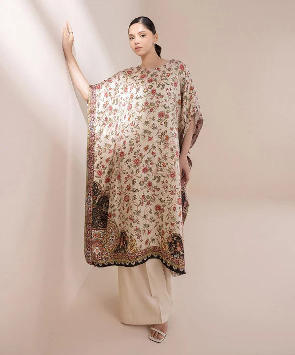 Sapphire - 2 Piece Printed Silk Kaftan Suit