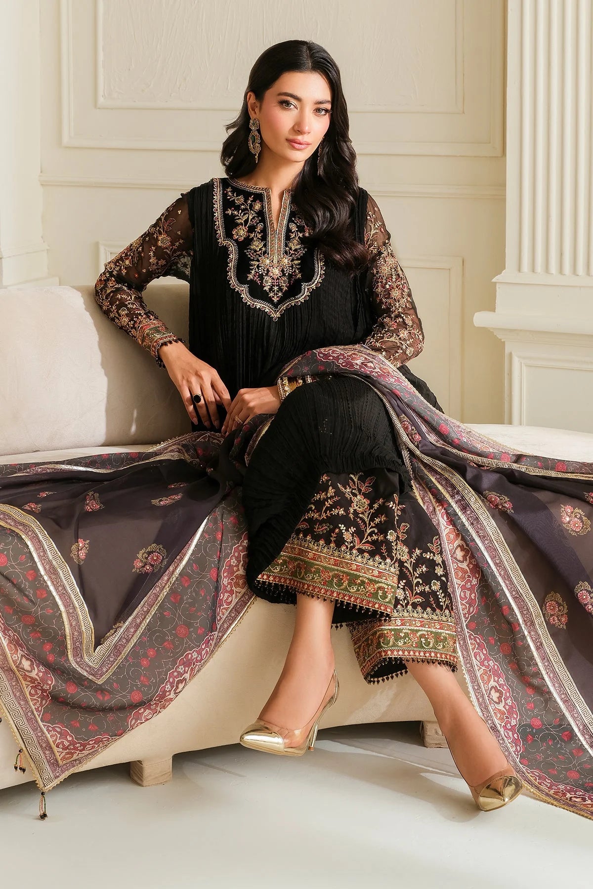 Baroque - Embroidered Chiffon