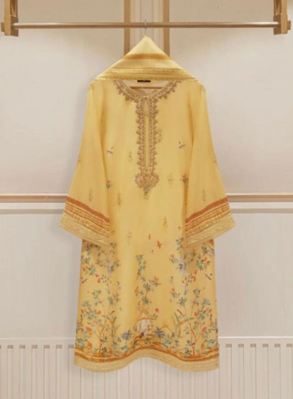 Agha Noor - Yellow Silk 2-Piece Suit image 0
