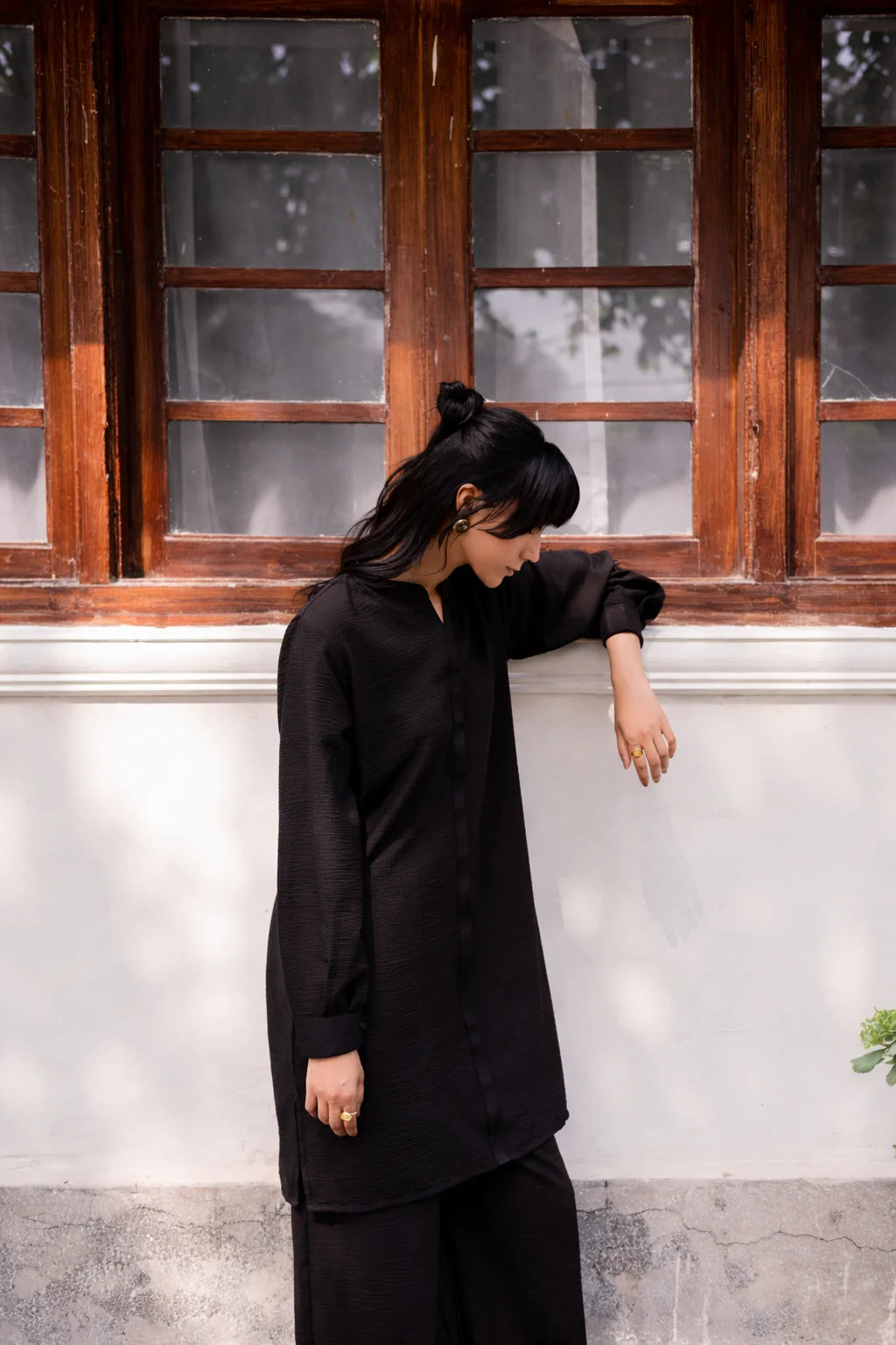 Silayi Pret - Ready To Wear | 2-Piece | Textured Black