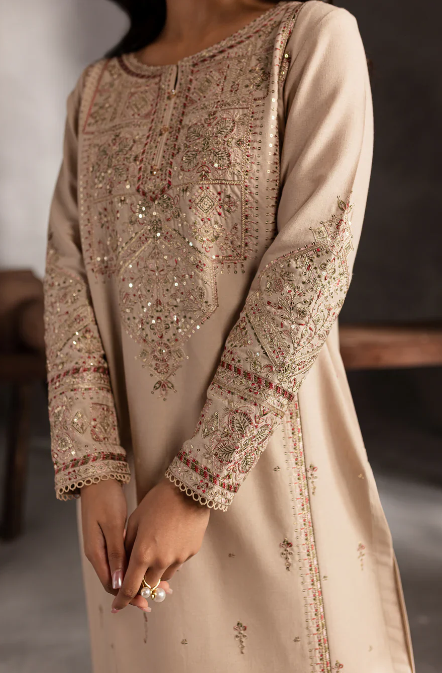 ANB Official - Wedding Vibes! Off-White 3 PC Embroidered Dress