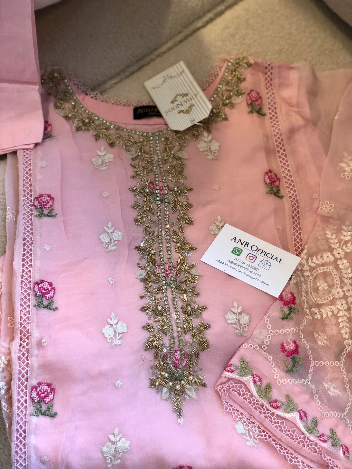 Agha Noor - Pink Chiffon 2-Piece Suit image 1