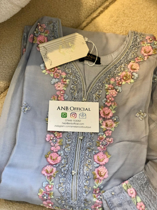 Agha Noor - Blue Chiffon 2-Piece Suit image 1