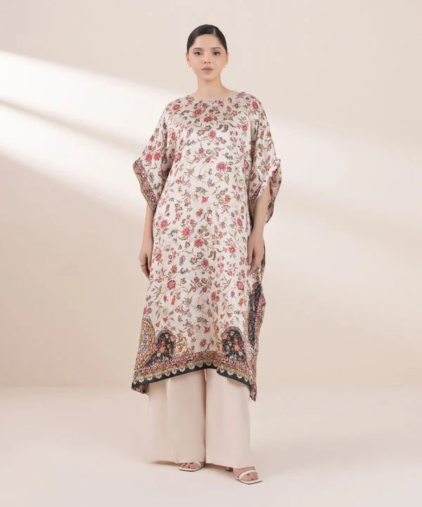 Sapphire - 2 Piece Printed Silk Kaftan Suit