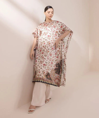 Sapphire - 2 Piece Printed Silk Kaftan Suit