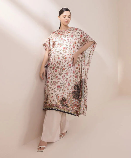 Sapphire - 2 Piece Printed Silk Kaftan Suit