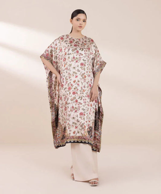 Sapphire - 2 Piece Printed Silk Kaftan Suit