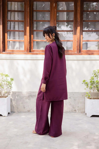 Silayi Pret - Ready To Wear | 2-Piece | Textured Plum