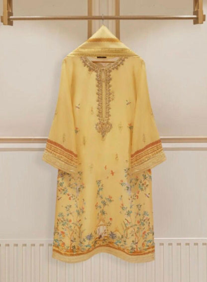 Agha Noor - Yellow Silk 2-Piece Suit image 0