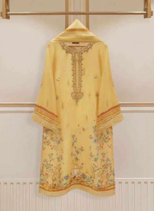 Agha Noor - Yellow Silk 2-Piece Suit image 0