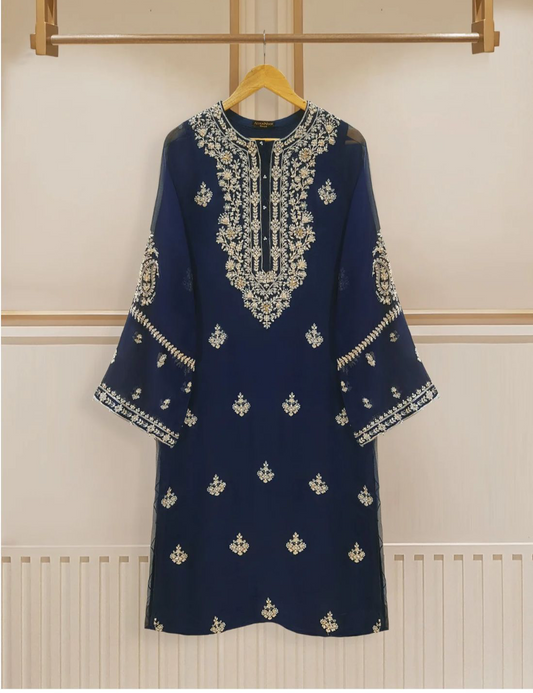 Agha Noor - Dark Blue Chiffon 2-Piece Suit image 0
