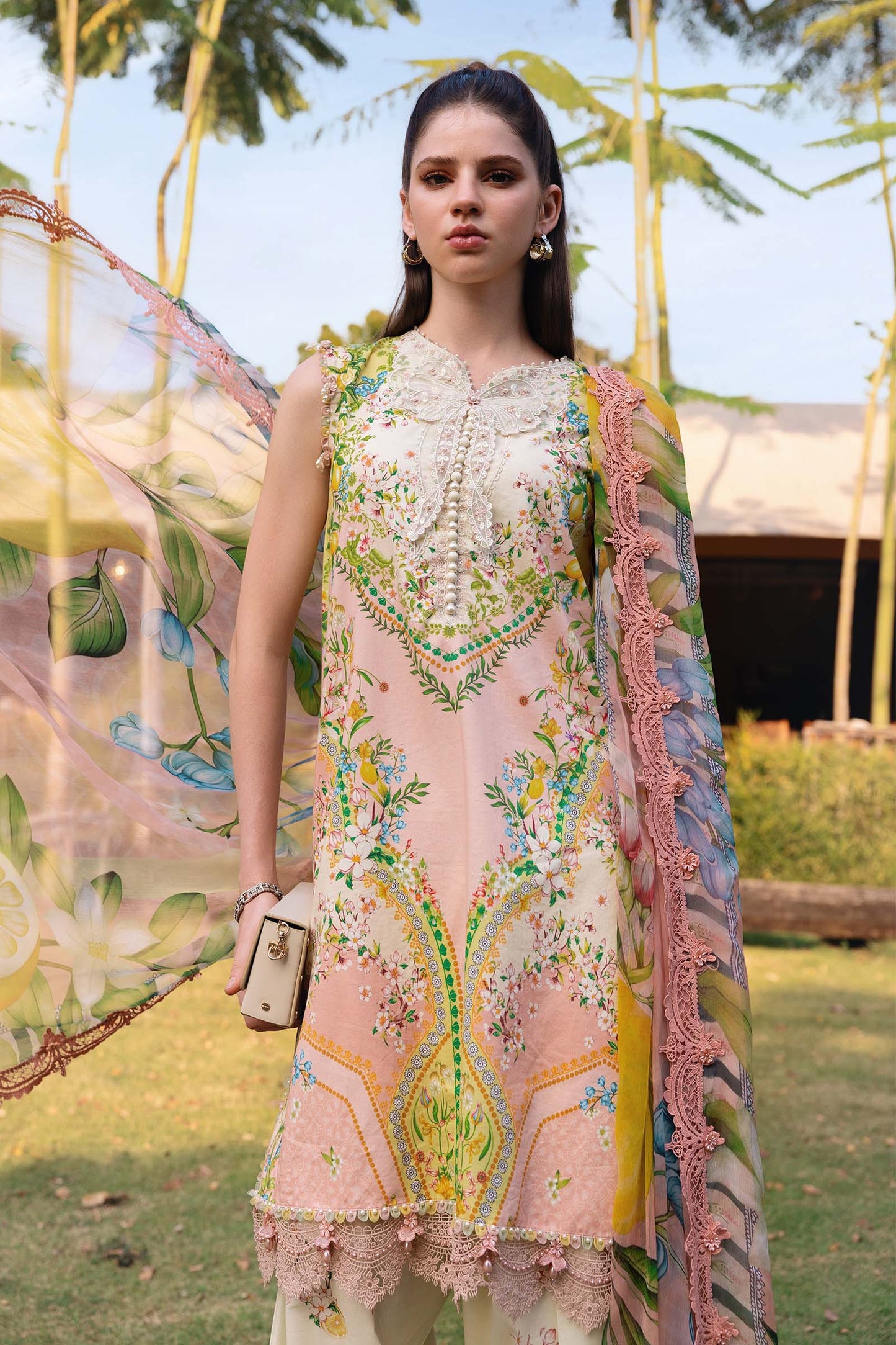 Maria B - Stitched | 3-Piece | Peach | ANBMBS2