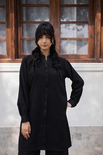 Silayi Pret - Ready To Wear | 2-Piece | Textured Black