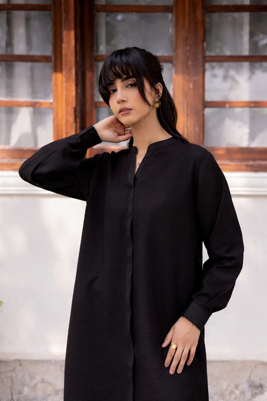 Silayi Pret - Ready To Wear | 2-Piece | Textured Black
