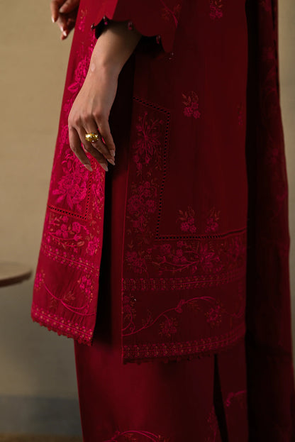 Zaib - Maroon Luxury Emroidered 3PCS Set (Ready To Wear)
