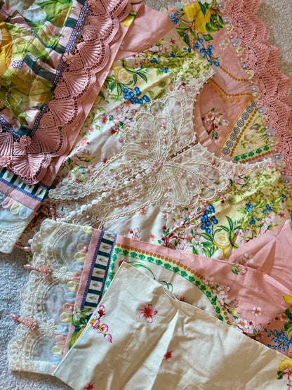 Maria B - Stitched | 3-Piece | Peach | ANBMBS2