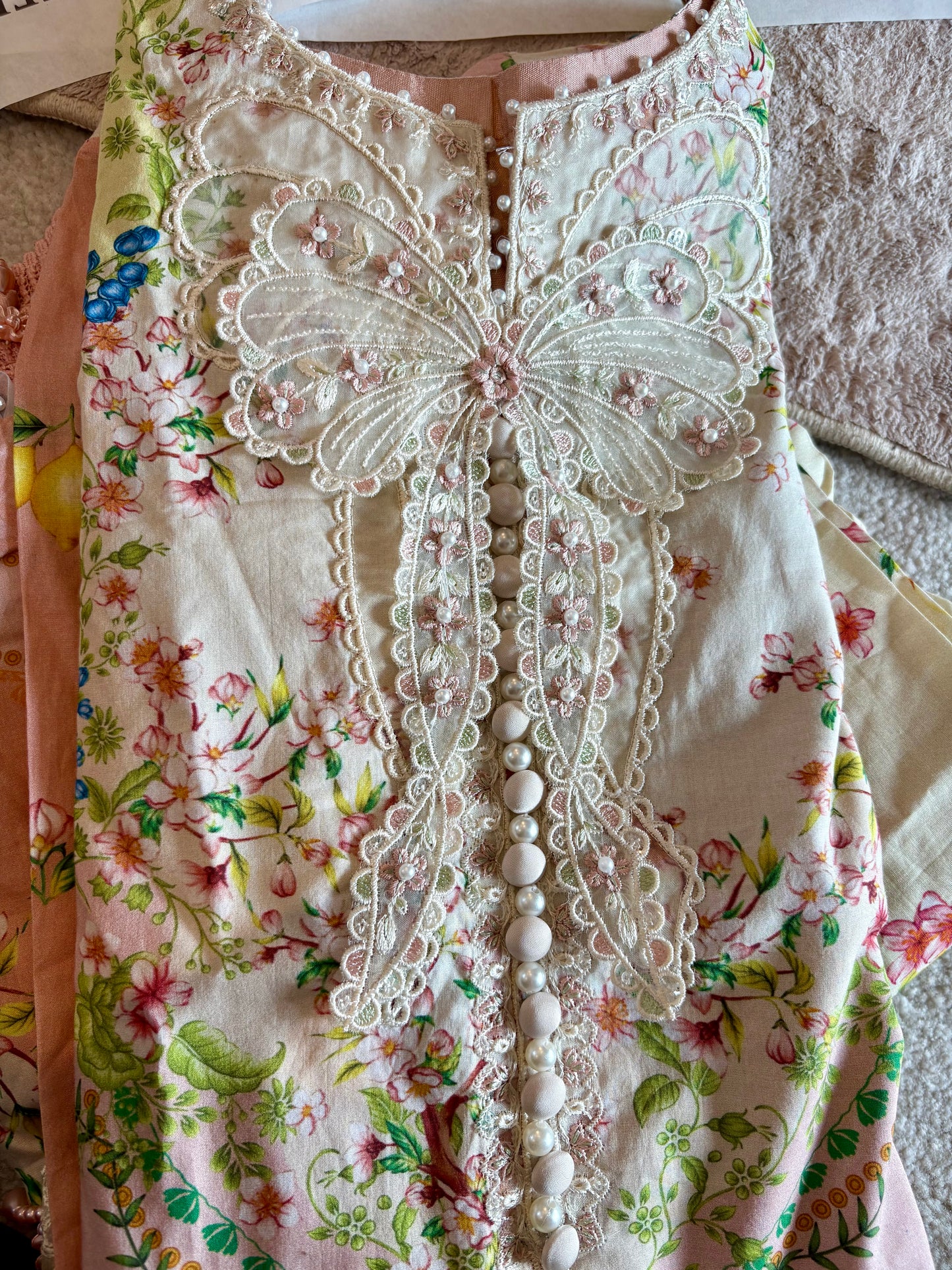 Maria B - Stitched | 3-Piece | Peach | ANBMBS2