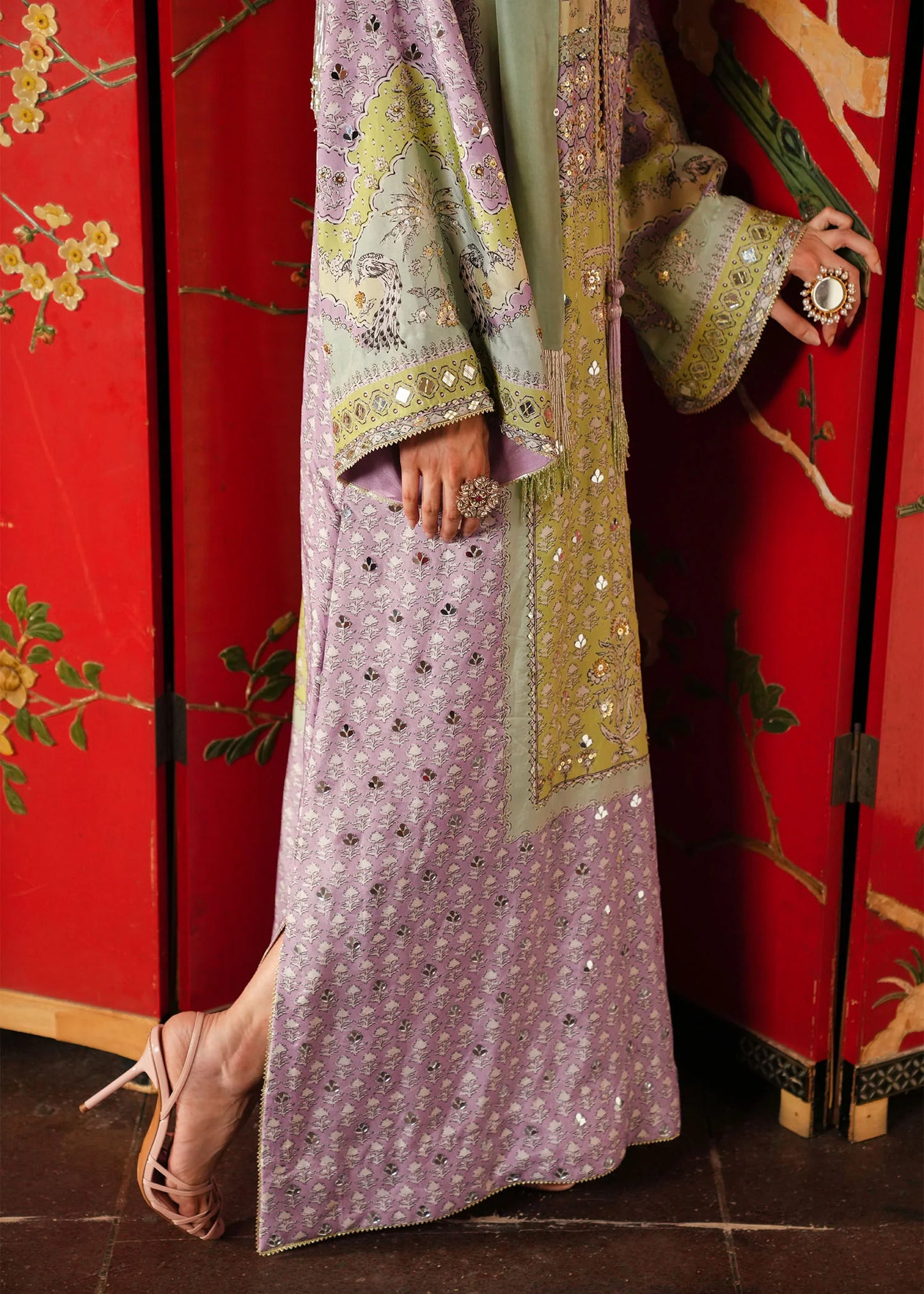 Crimson - Jhilmil Lilac | Kaftan