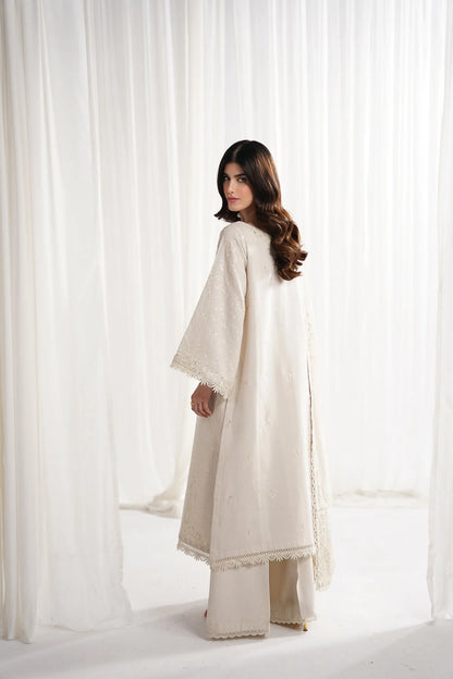 Zaib - Ivory Luxury Emroidered 3PCS Set (Ready To Wear)