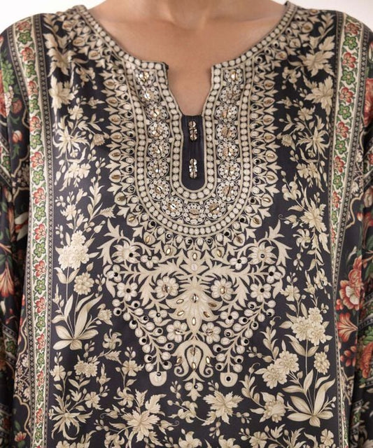 Sapphire - 2 Piece Embellished Silk Suit