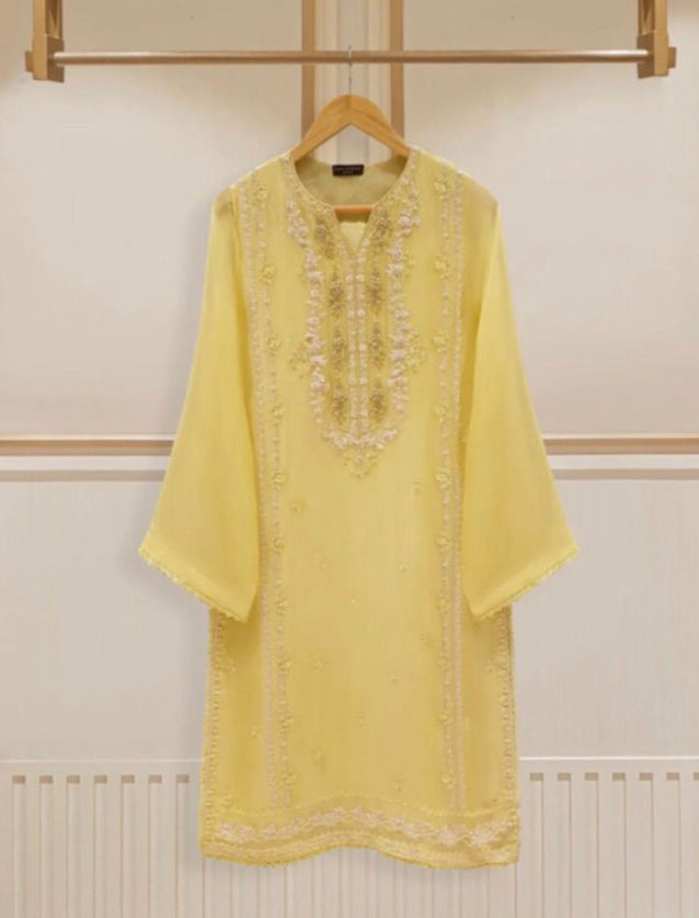 Agha Noor - Yellow Chiffon 2-Piece Suit image 0