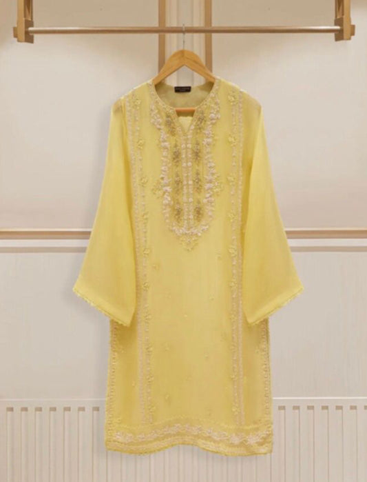 Agha Noor - Yellow Chiffon 2-Piece Suit image 0